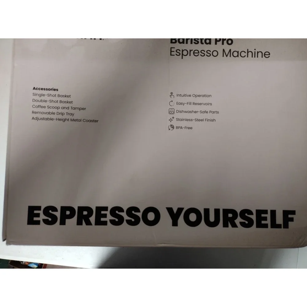 New Chefman  6-in-1 Espresso Machine 15-Bar Pump - Stainless Steel